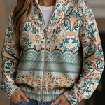 Ailbhe vintage botanical zip cardigan for women | Ellie Dublin