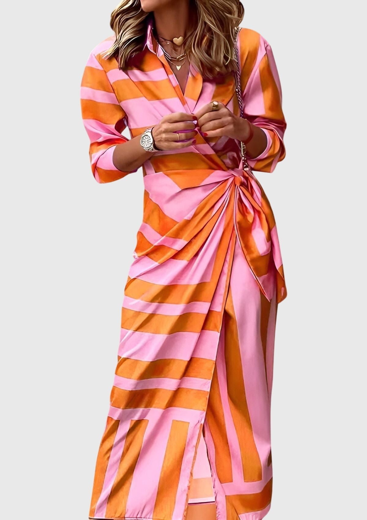 Everly | Elegant Wrap Dress with Print – view 2