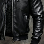 Nikola | Premium Black Jacket with Cozy Sherpa Lining – view 3