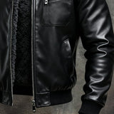 Nikola | Premium Black Jacket with Cozy Sherpa Lining – view 3
