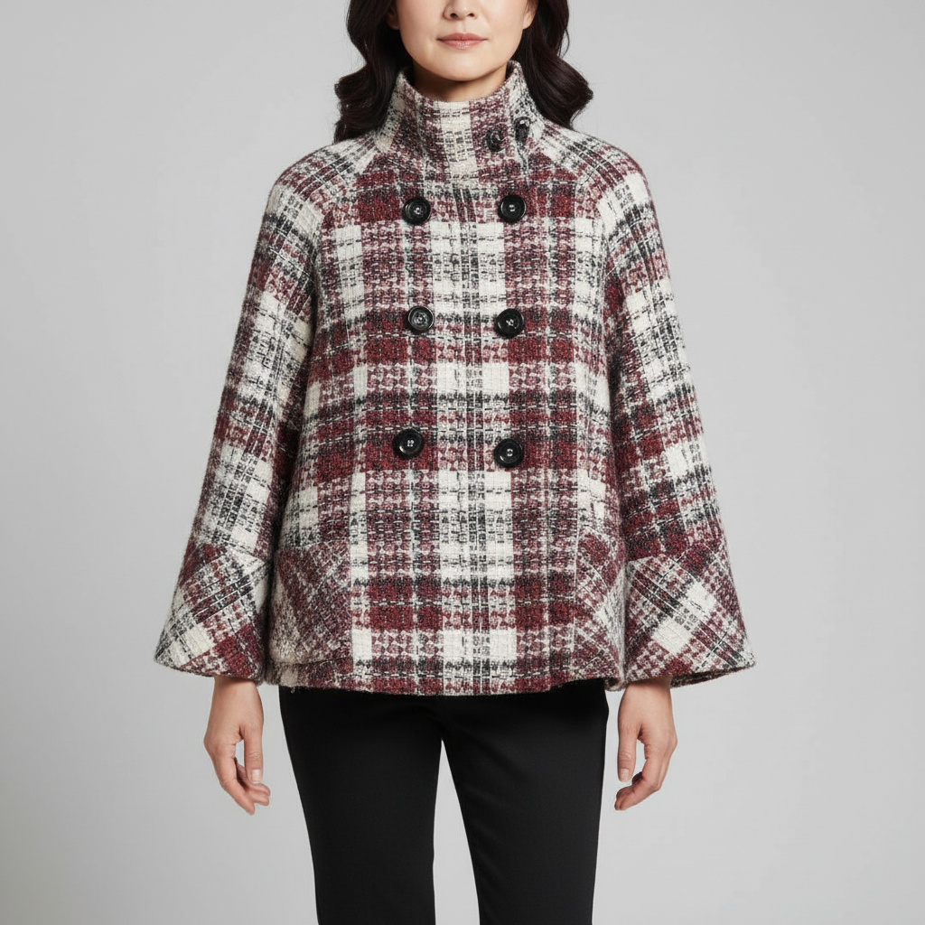 Beatrice | Checked Cape Jacket