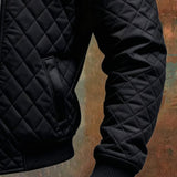 Josip | Black Quilted Coat Featuring Shoulders – view 3