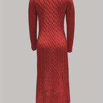 Sarah | Comfortable Cable Knit Maxi Dress – view 7