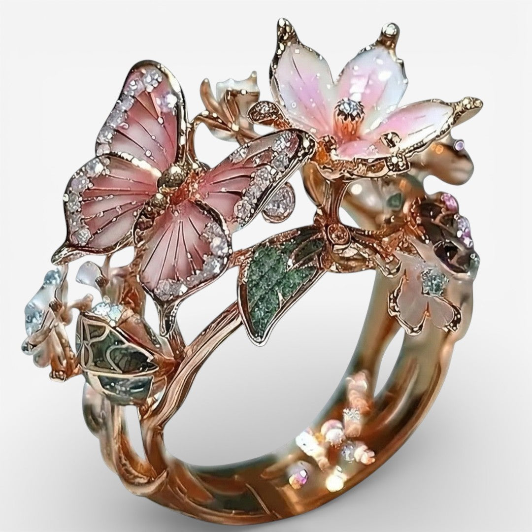 Natural Light Zirconia Butterfly Ring