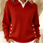 Vynette V-neck jumper with collar, third colourway | Ellie Dublin
