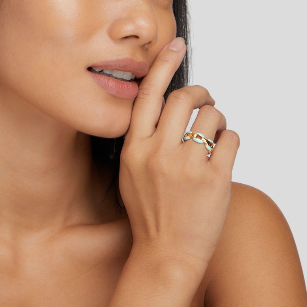 Reya Blue Chain Ring – view 3