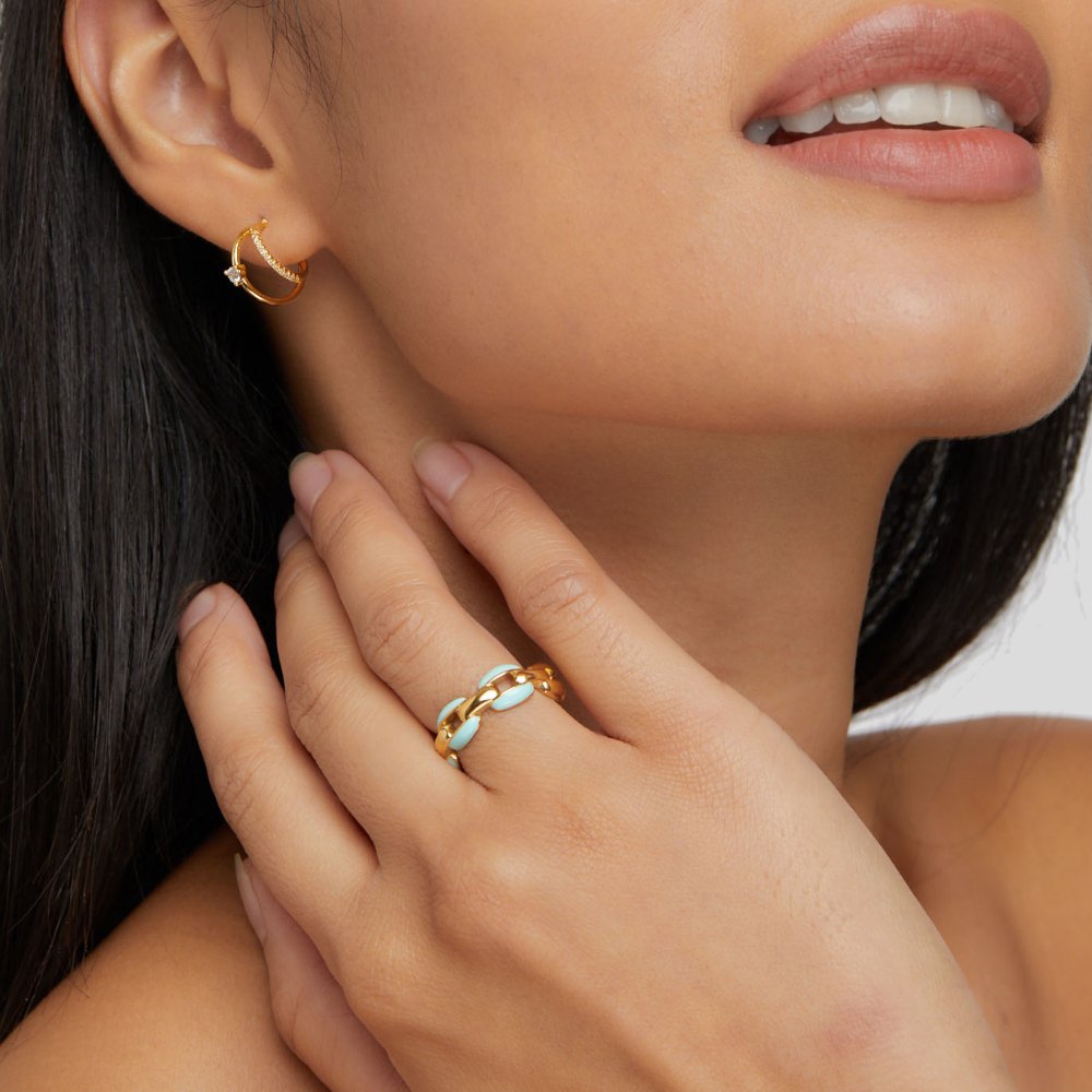 Reya Blue Chain Ring – view 2