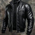 Nikola | Premium Black Jacket with Cozy Sherpa Lining