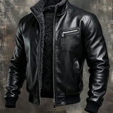 Nikola | Premium Black Jacket with Cozy Sherpa Lining