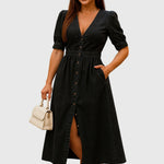 Jacqueline | Elegant Denim Dress – view 4