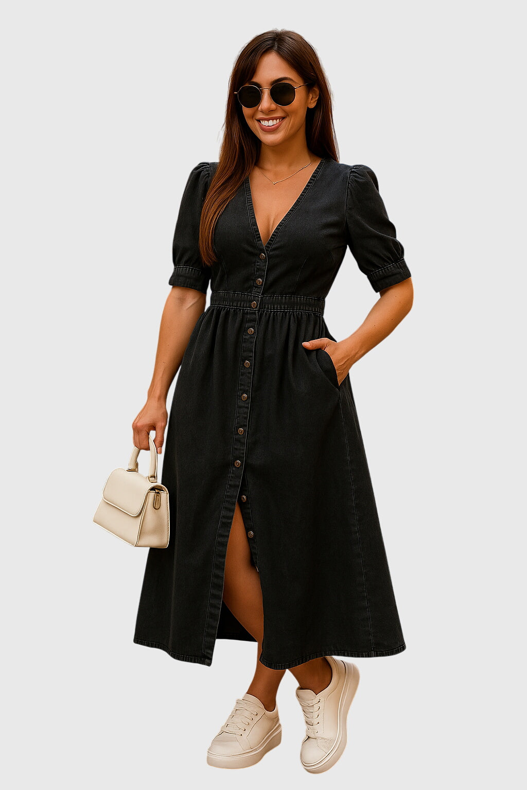Jacqueline | Elegant Denim Dress – view 4