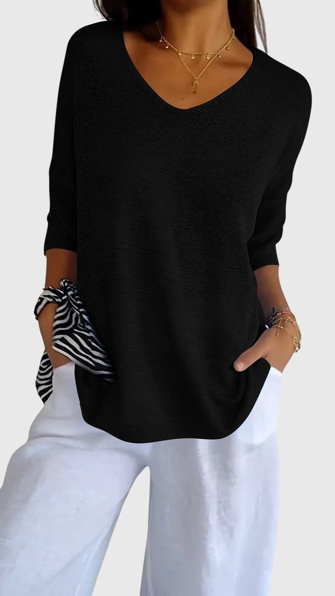 Caroline | Stylish V-Neck Blouse – view 8