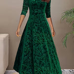 Julie | Elegant Patterned Maxi Dress – view 14