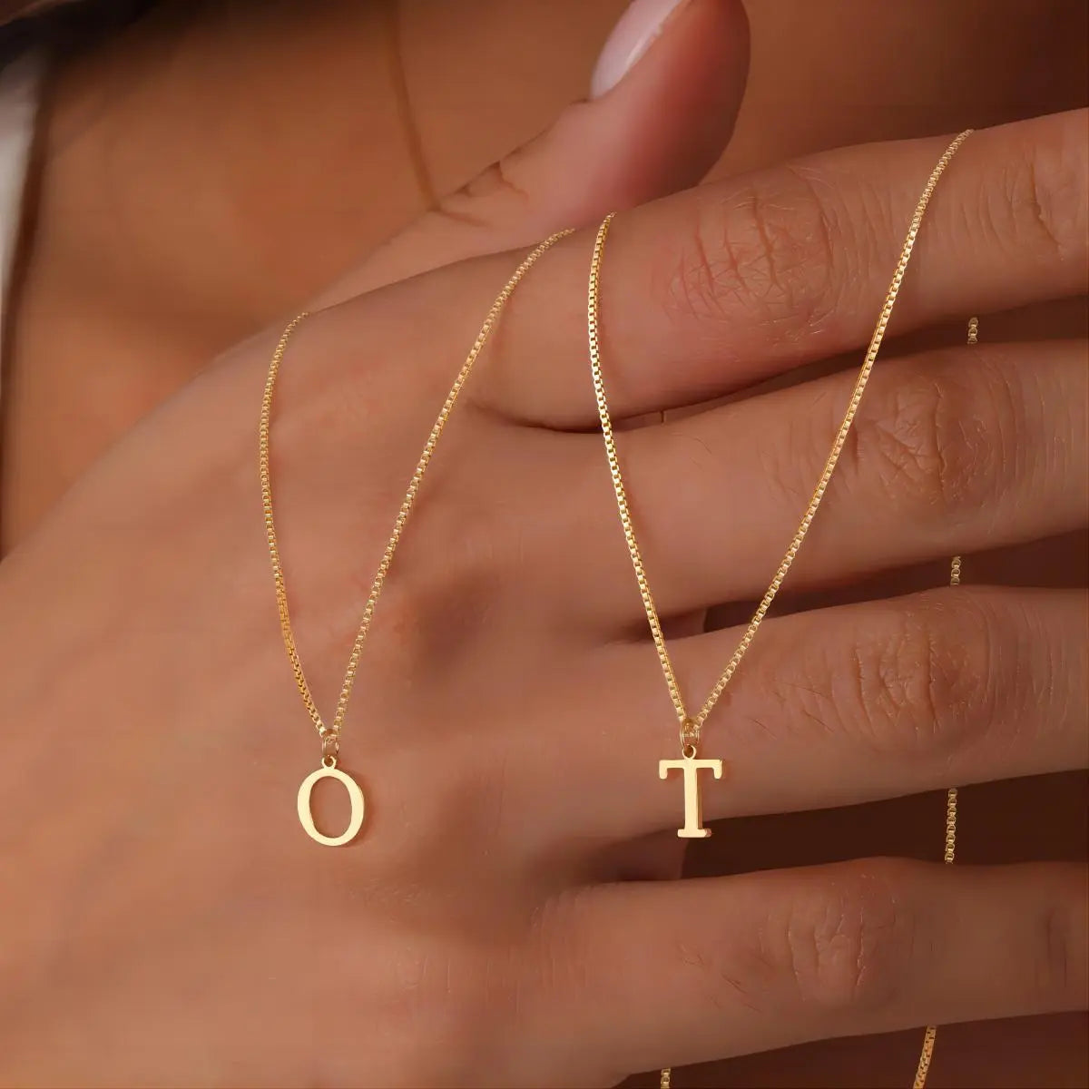Initials Necklace with Love Letter Design – view 2