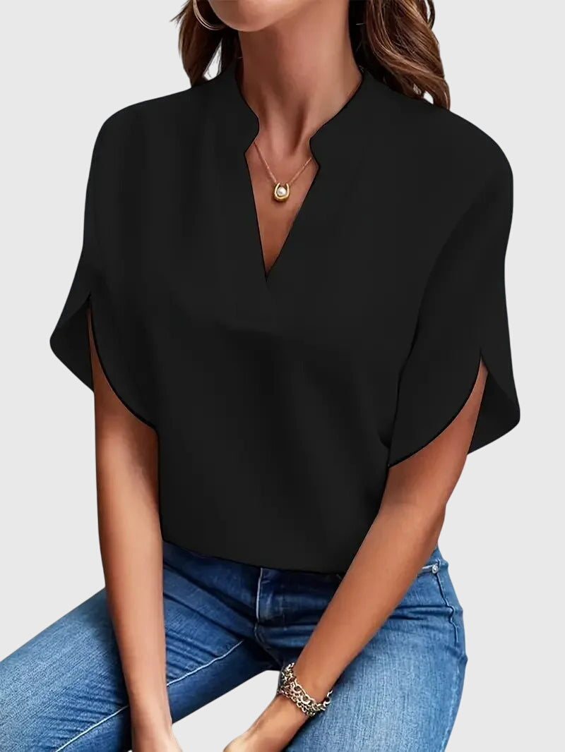 Isabelle | Luxuriously Soft V-Neck Top – view 5