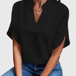 Isabelle | Luxuriously Soft V-Neck Top – view 5