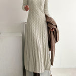 Sarah | Comfortable Cable Knit Maxi Dress – view 11