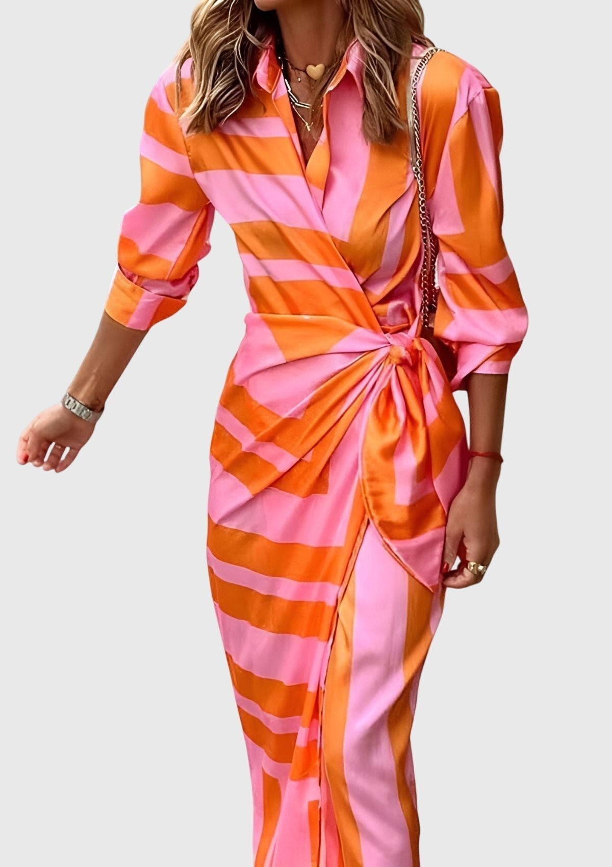 Everly | Elegant Wrap Dress with Print – view 8