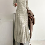 Sarah | Comfortable Cable Knit Maxi Dress – view 6