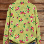 Caitriona pink and lime floral zip cardigan for women | Ellie Dublin
