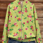 Caitriona pink and lime floral zip cardigan for women | Ellie Dublin