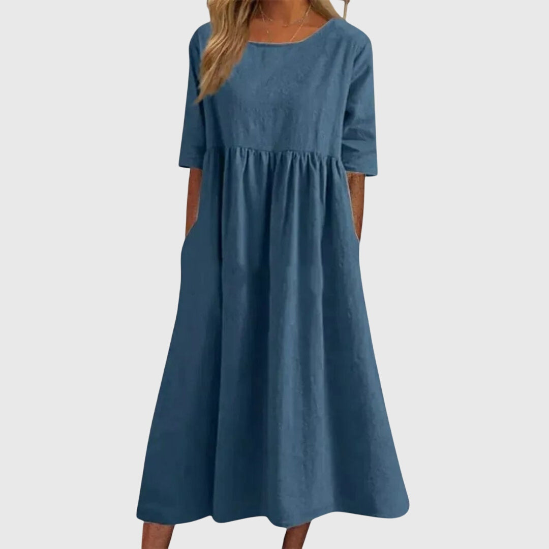 Haisley | Elegant Short Sleeve Dress – view 3