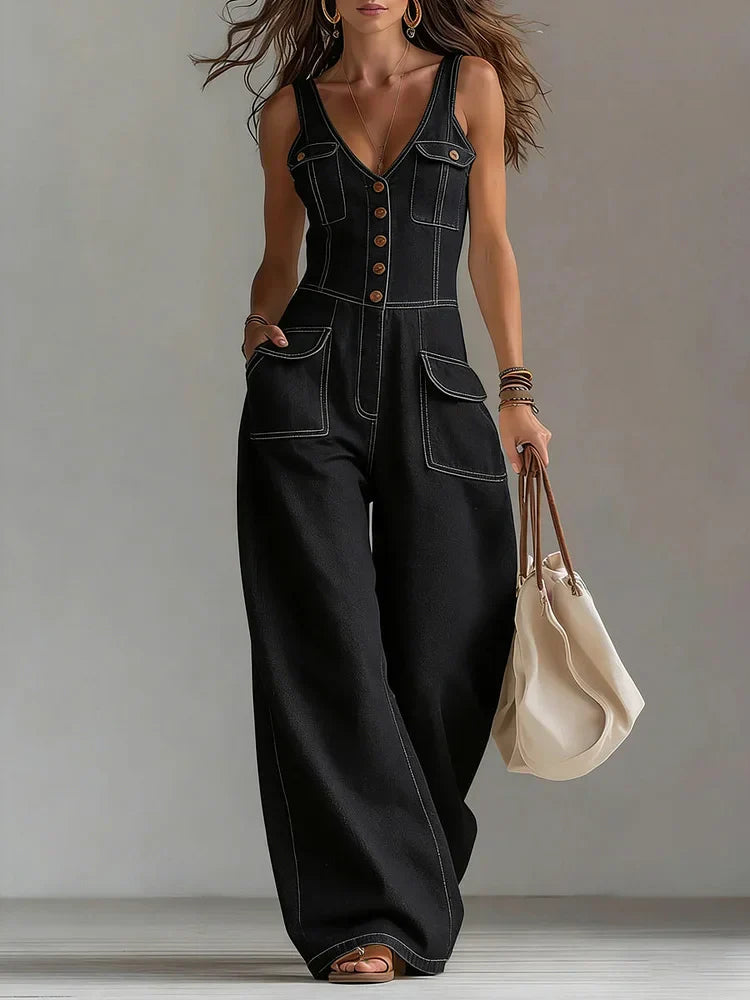 Octavie | Loose Denim Jumpsuit – view 4