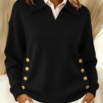 Vynette V-neck jumper with collar, sixth colourway | Ellie Dublin