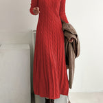 Sarah | Comfortable Cable Knit Maxi Dress – view 3