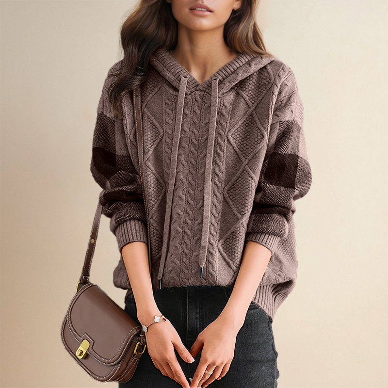 Emily | Cozy Cable Knit Hoodie
