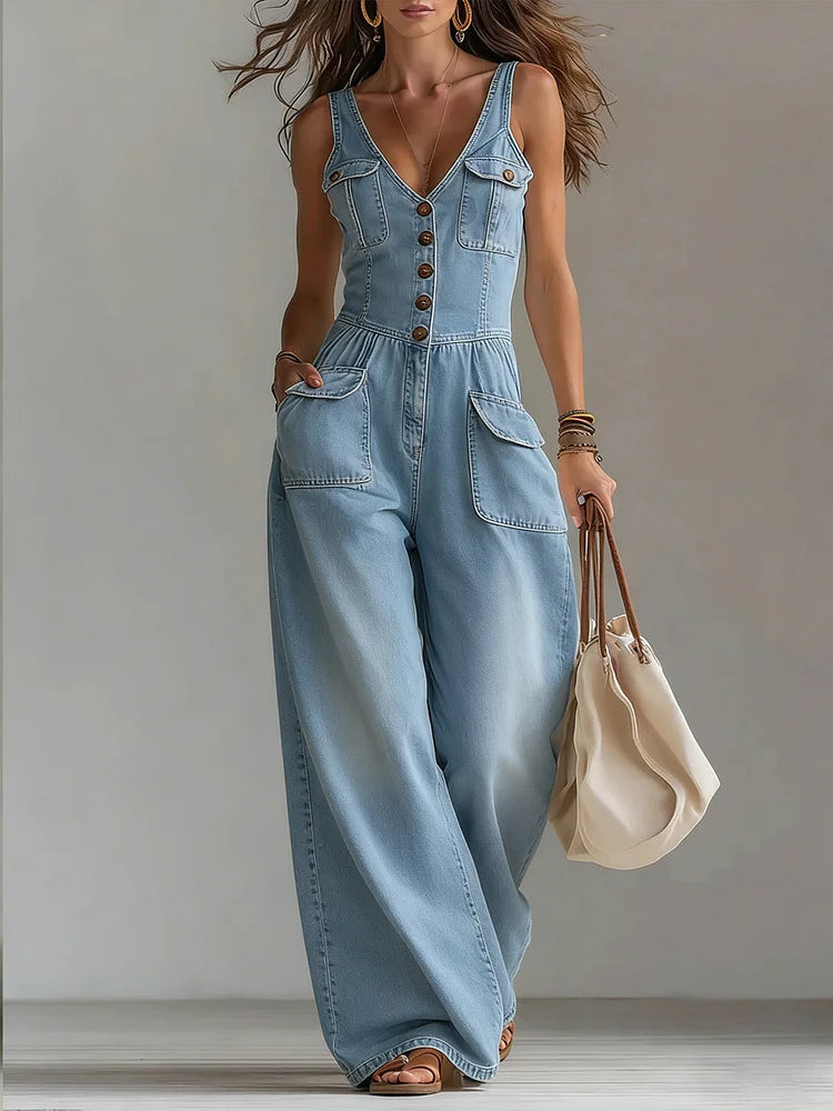 Octavie | Loose Denim Jumpsuit – view 3