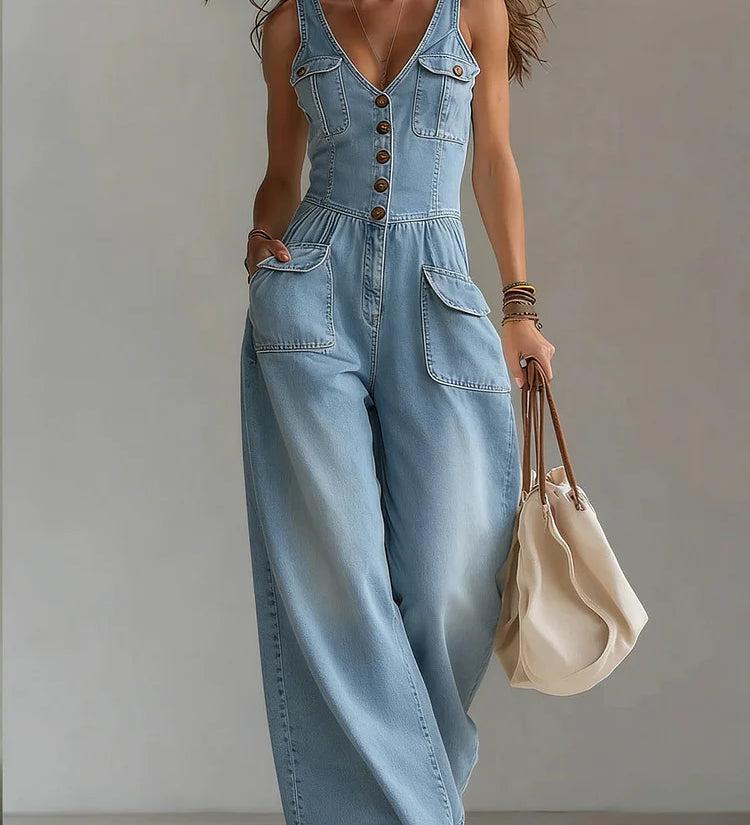 Octavie | Loose Denim Jumpsuit – view 3
