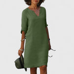 Taylor | Comfortable V-Neck Dress – view 2