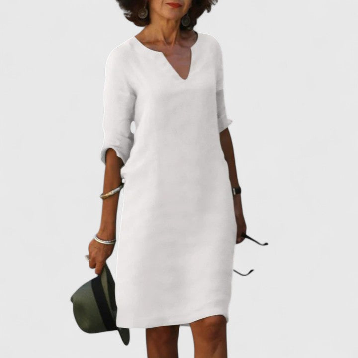 Taylor | Comfortable V-Neck Dress – view 5