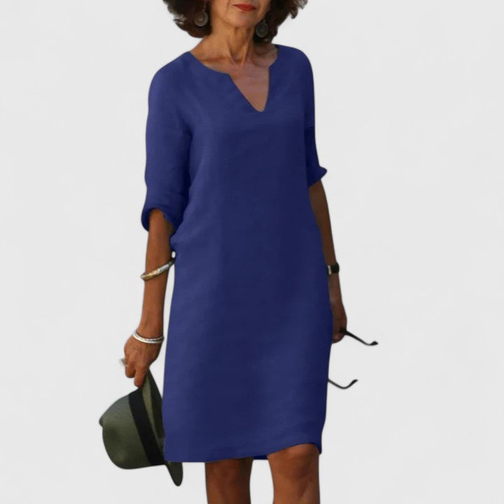 Taylor | Comfortable V-Neck Dress – view 6