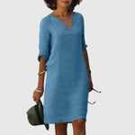 Taylor | Comfortable V-Neck Dress – view 7
