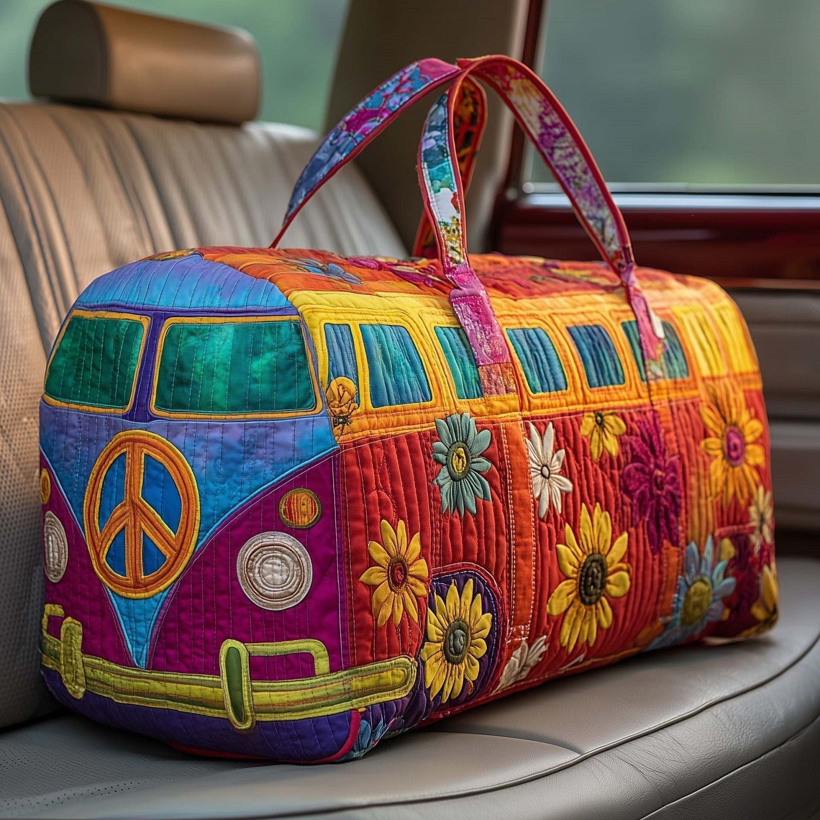 Rainbowvana quilted weekend bag by Ellie Dublin