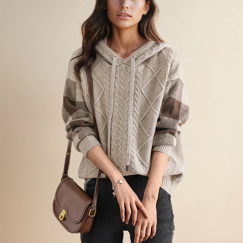 Emily | Cozy Cable Knit Hoodie – view 7
