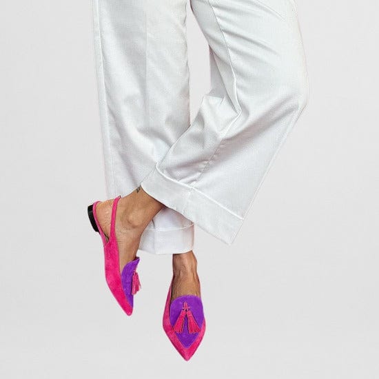 Liadan fringed colour ballet flats for women | Ellie Dublin