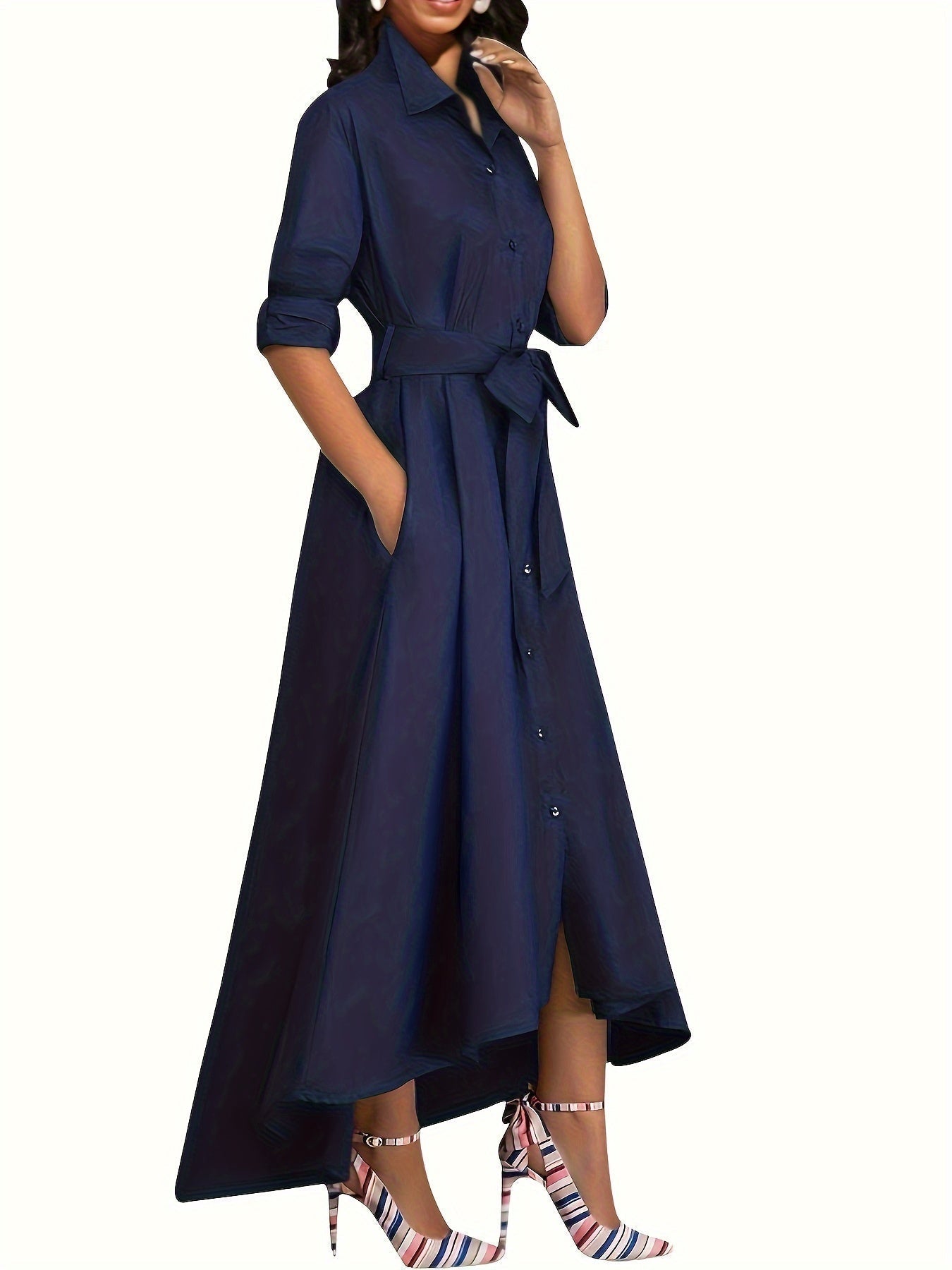 Martine | Perfect Buttoned Maxi Dress for Parties – view 10