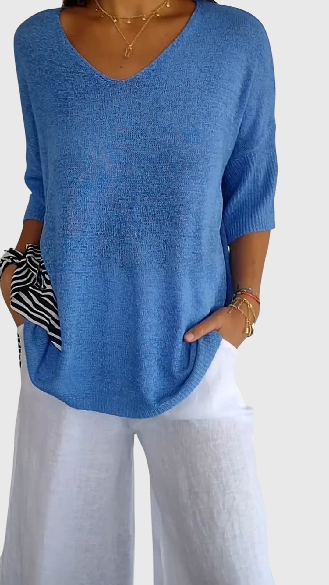 Caroline | Stylish V-Neck Blouse – view 12