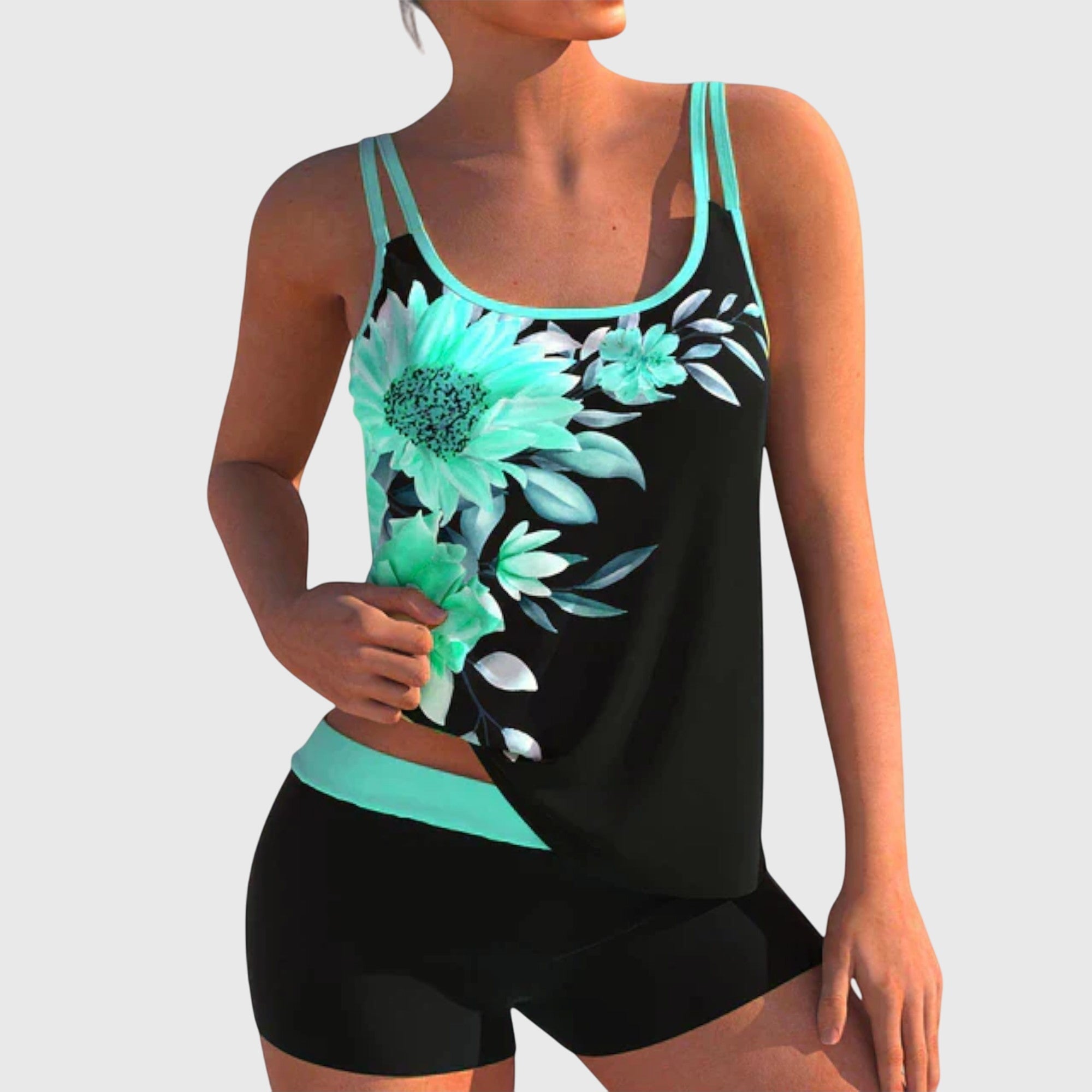 Clotilde | Floral Print Two-Piece Swim Set