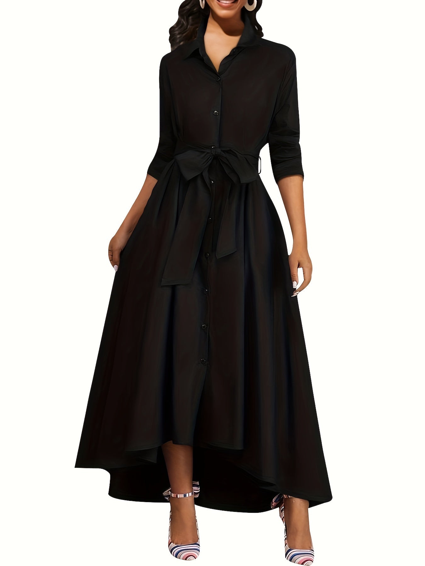 Martine | Perfect Buttoned Maxi Dress for Parties – view 4