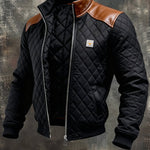 Josip | Black Quilted Coat Featuring Shoulders