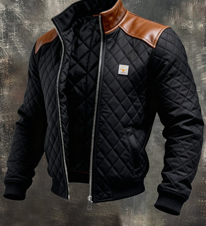 Josip | Black Quilted Coat Featuring Shoulders
