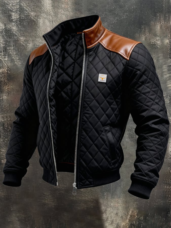 Josip | Black Quilted Coat Featuring Shoulders
