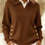 Vynette V-neck jumper with collar, fifth colourway | Ellie Dublin