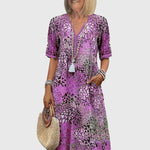 Yvonna | Elegant Floral Midi Dress – view 5