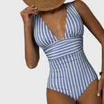 Sidonie | Supportive Striped One-Piece Swimsuit – view 8