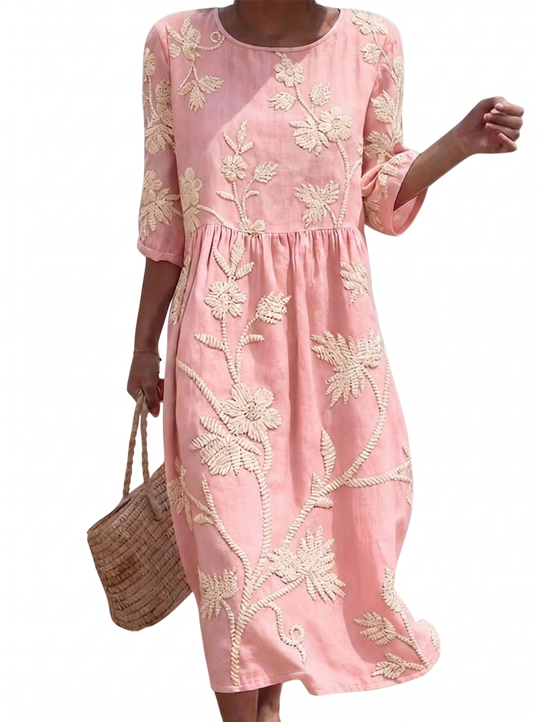 Eléonore - Casual Women's Dress with Floral Patterns.